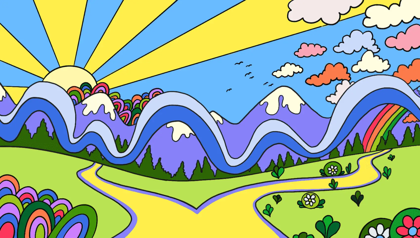 A psychedelic landscape.