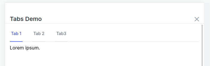 Animated GIF showing 3 tab pages that display different content when selected. When the viewport is resized smaller, the tabs change to a select input for choosing the active tab.