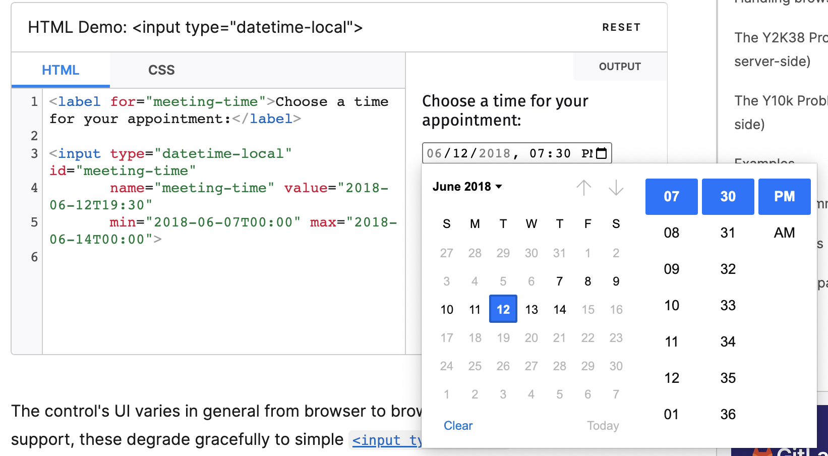 Date picker in Chrome