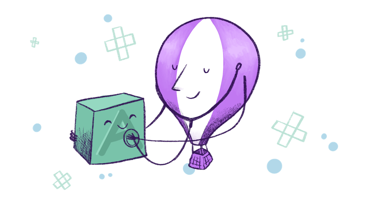 Illustration by Annie Ruygt of a balloon doctor using stethescope on an app